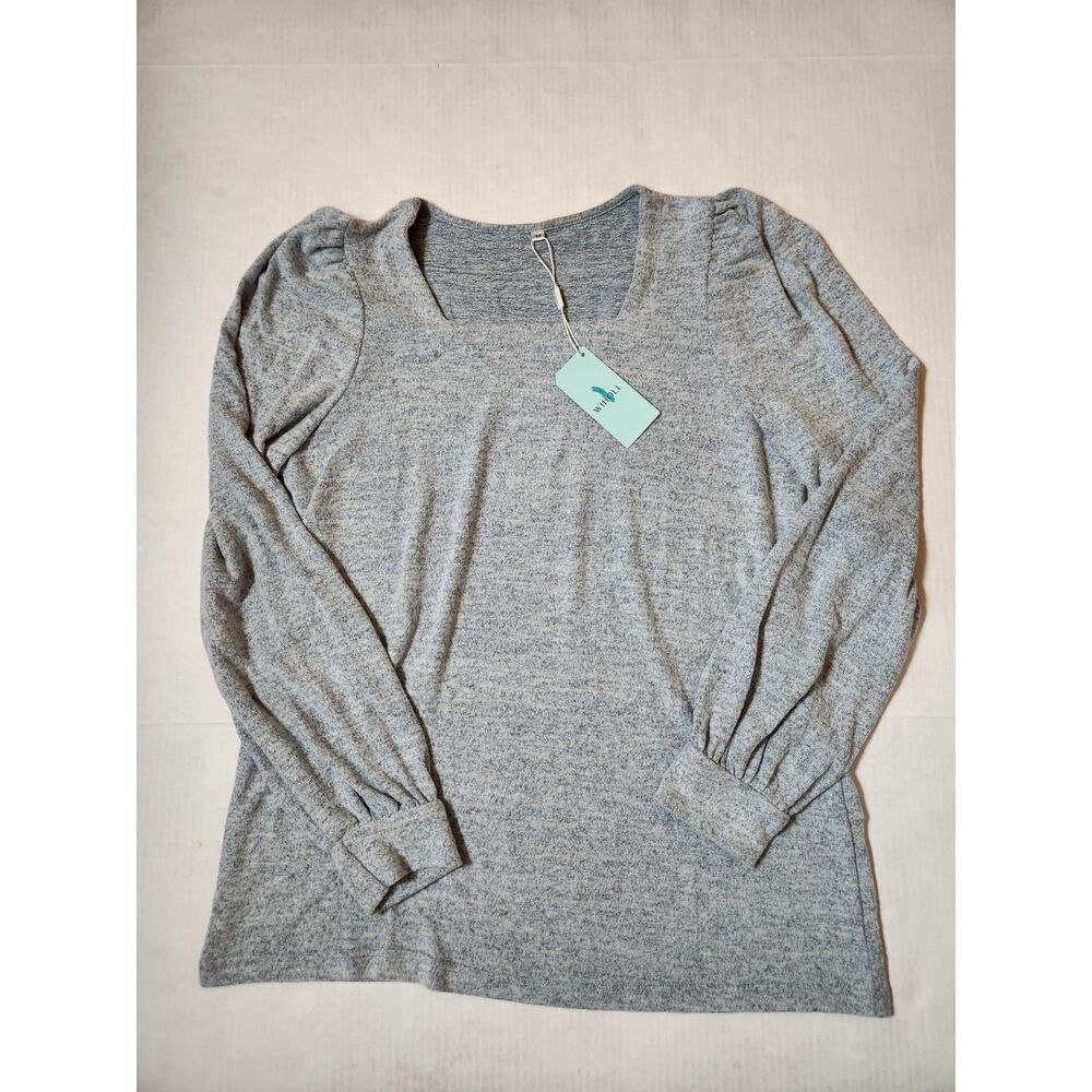 WIHOLL Women’s Long Sleeve Knit Top Size Medium Gray